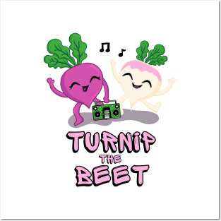 Turnip the Beet Food Pun with Boom Box Posters and Art